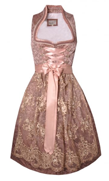 B-Ware / 2. Wahl - Dirndl midi 60cm Gowa altrosa beige Spitze Marjo