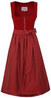 Dirndl lang 75 cm Nußdorf kirsche rot Samt Marjo 