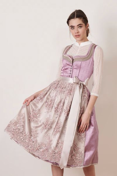 B-Ware / 2. Wahl - Dirndl midi 60 cm Avelina rosa beige 2tlg. Krüger