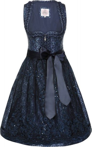 B-Ware / 2. Wahl - Dirndl midi 65 cm Caroline blau deep ocean blue Marjo