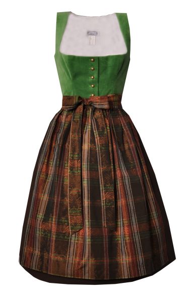 Dirndl midi 65 cm Oberlauterbach grün braun Hannah Collection