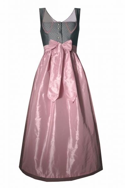 Dirndl Designerdirndl lang 93cm Trautshofen hellblau rosa Hannah Collection