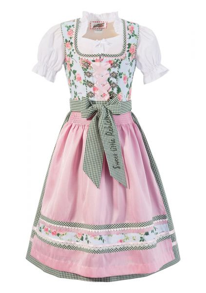 B-Ware / 2. Wahl Kinderdirndl hellblau rosa 3 teiliges Set Andreas Gabalier Kollektion by Krüger