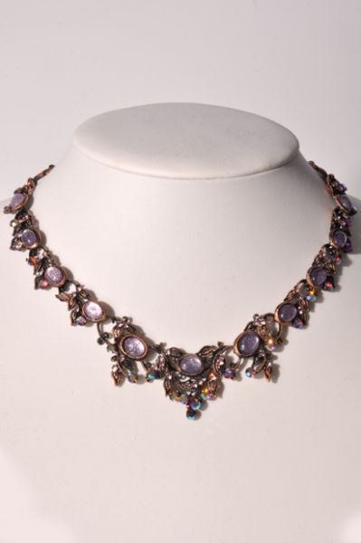 Trachtencollier Blätter rosa