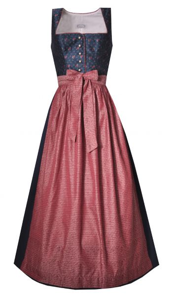 Dirndl Designerdirndl lang 92cm Dornstadt blau weinrot Hannah Collection