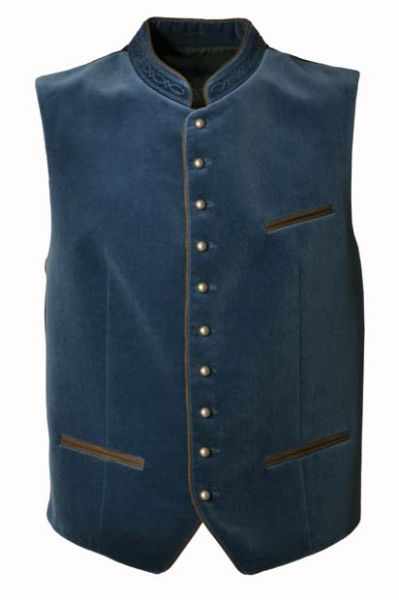 Trachtenweste Albrecht rauchblau Samtweste Gilet Hammerschmid
