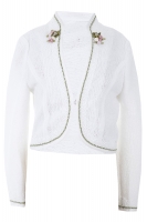 Kinder Trachten Strickjacke Blumenkind weiss Krüger