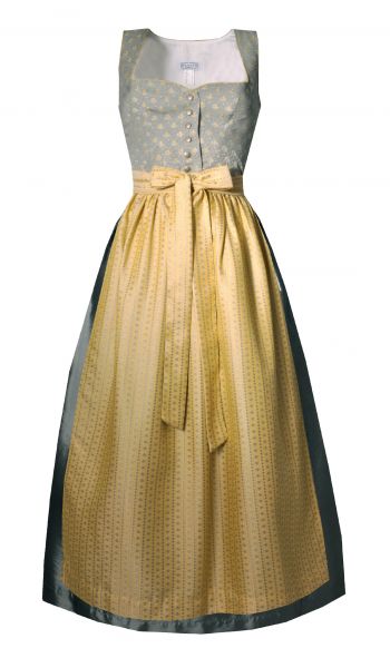 Dirndl Designerdirndl lang 91cm Außernzell silber gelb Hannah Collection