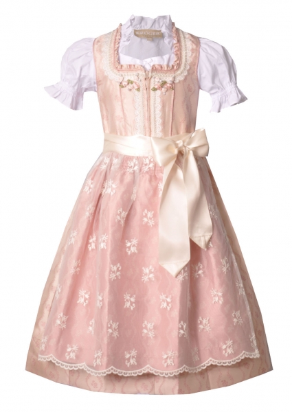 Kinderdirndl Set Princess rosa creme Trachtenset 3-tlg. Krüger