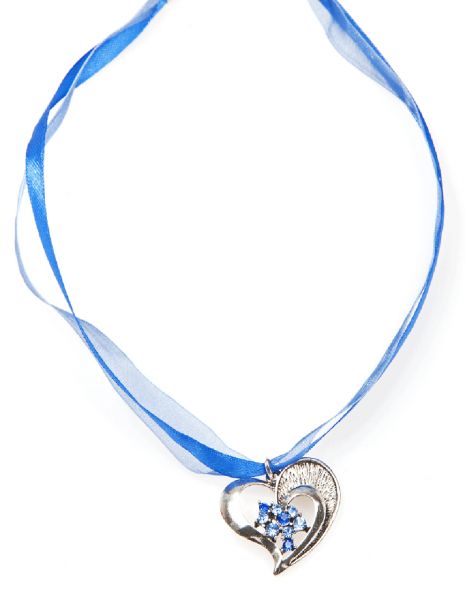 Dirndlkette Herz blau