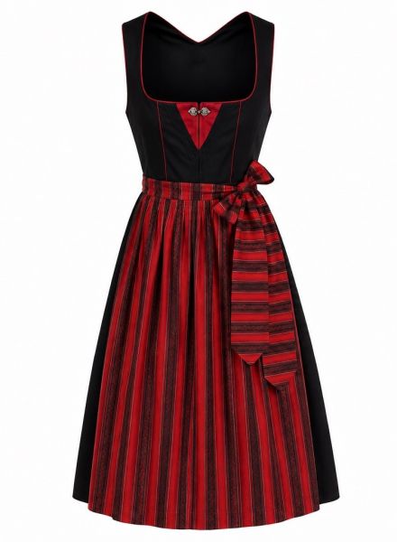 Dirndl Gastro lang 84 cm Kaldorf schwarz rot Krüger