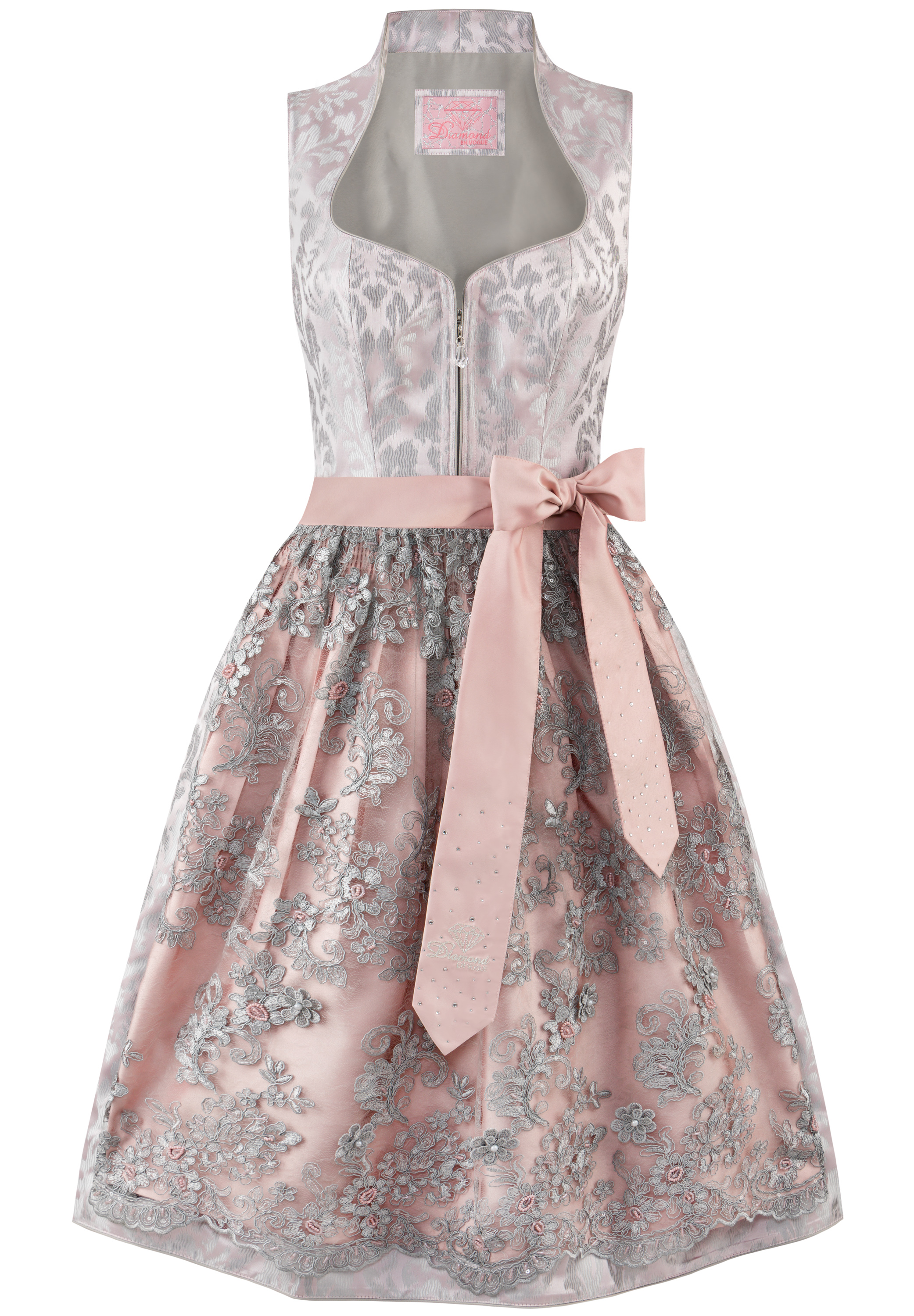 Caprisae B-Ware / 2. Wahl - Dirndl midi 65cm Caprisa french rose rosa grau ...
