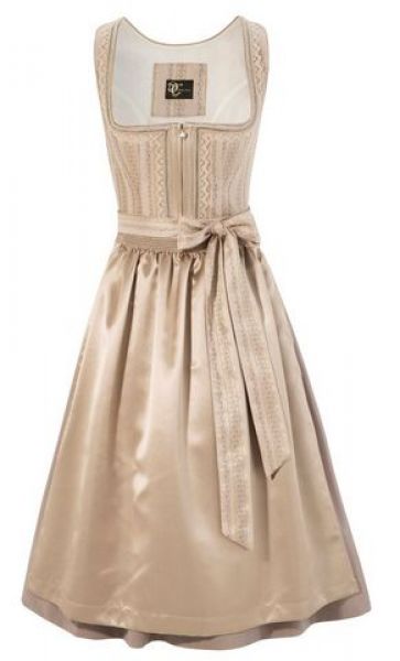 Dirndl midi 68cm Helena gold beige Trachten Deiser