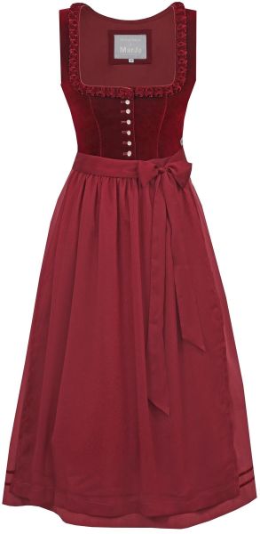 Dirndl lang 75 cm Cherry Chante weinrot Marjo