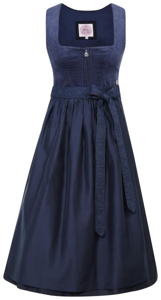 Dirndl midi 70 cm Freudensee midnight blau Cord Marjo