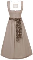 Dirndl midi 70 cm Solea Leo taupe beige Baumwolle Leinen Optik Marjo  Dirndl midi 70 cm Solea Leo taupe beige Baumwolle Leinen Optik Marjo