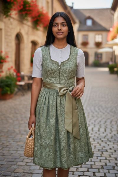 Dirndl midi 65 cm Obersteinbach grün Bergweiß