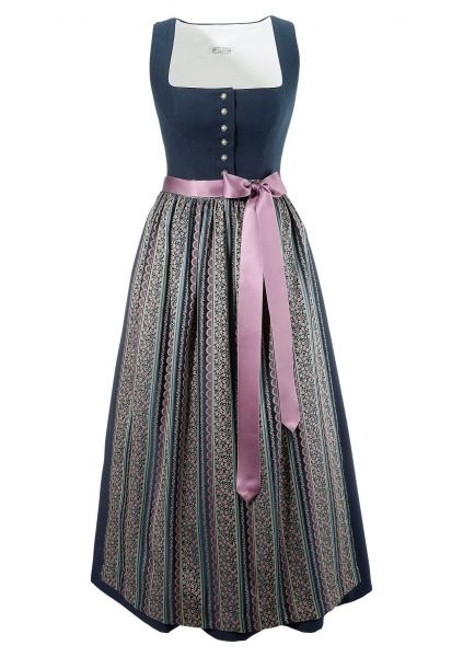 Dirndl Designerdirndl lang 95 cm Stotzard blau Hannah Collection