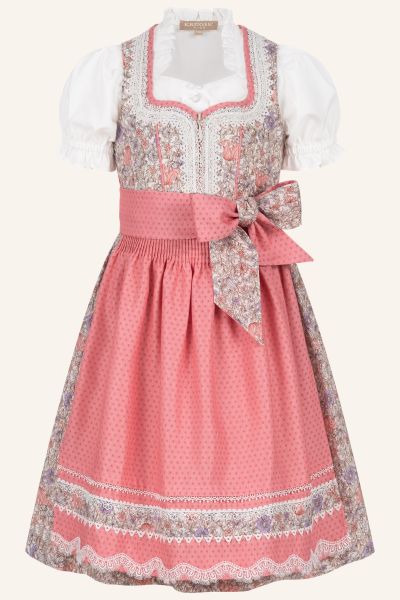 Kinderdirndl Adarna rosa Blumen 3-tlg. Krüger Kids