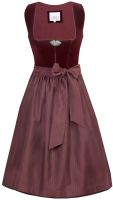 Dirndl lang 75 cm Susi rotwein dunkelrot rot Samt Marjo 