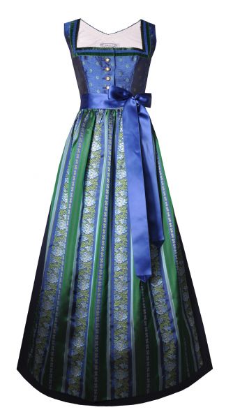 Dirndl Designerdirndl lang 94cm Titlmoos blau grün Hannah Collection