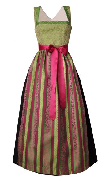Dirndl Designerdirndl lang 95 cm Schedlhof grün schwarz pink Hannah Collection