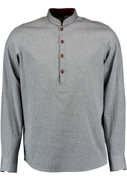 Trachtenhemd Pölching anthrazit grau Langarm Schlupfform Gipfelstürmer Slim Fit OS Trachten