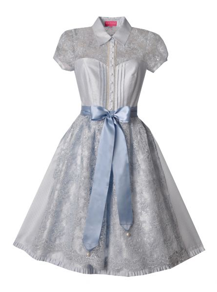 B-Ware / 2. Wahl - Dirndl midi 60cm Unterwimpersing hellblau Krüger Collection