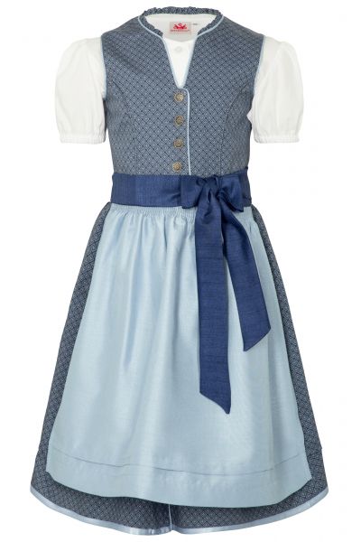 Kinderdirndl Wuschel blau Trachtenset 3-tlg. Spieth & Wensky