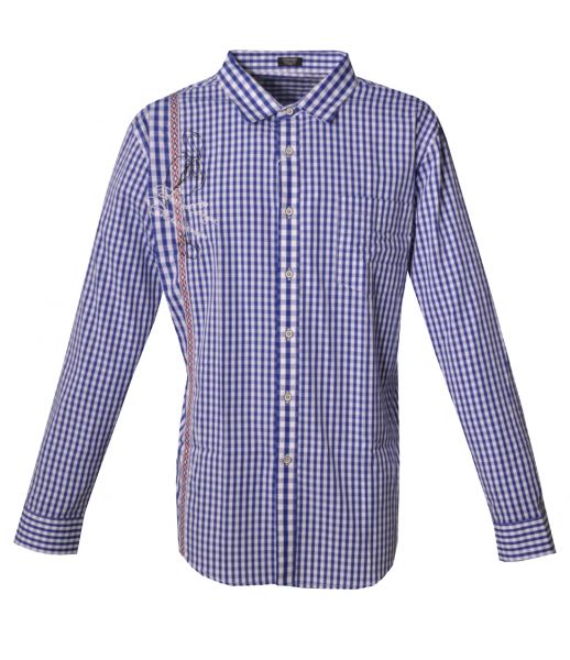 Trachtenhemd Hochreit blau Coofandy