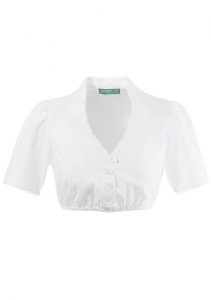 B-Ware / 2. Wahl - Dirndlbluse Leinfeld weiß Country Line