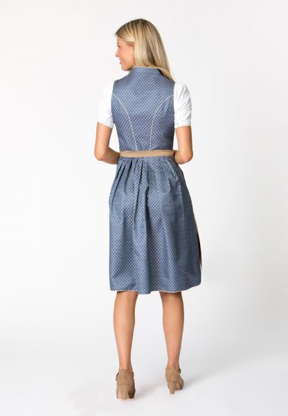B-Ware / 2. Wahl - Dirndl midi 65 cm Melinda blau taupe rosa Stockerpoint
