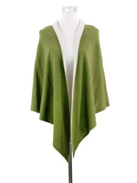 B-Ware / 2. Wahl - Trachten Poncho Herrenwies natur grün Luise Steiner