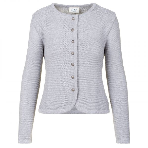 Trachtenjacke Trachten Strickjacke Oberreichenbach hellgrau grau Stoiber
