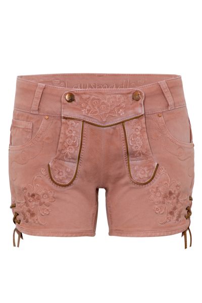 B-Ware / 2. Wahl Trachtenjeans Ovida rosa coated Jeans-Shorts Hangowear