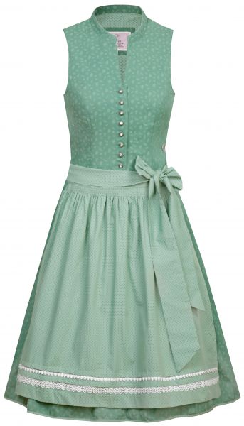 Dirndl mini 58 cm Miriam malachitgrün grün hochgeschlossen Marjo