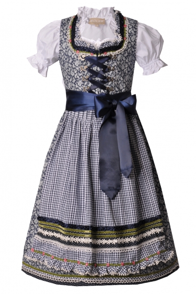 Kinderdirndl Set Mariella blau Trachtenset 3-tlg. Krüger