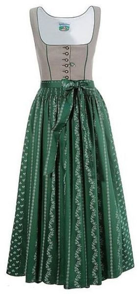 B-Ware / 2. Wahl - Dirndl lang 95 cm Lottokreut natur/tanne Turi Landhaus