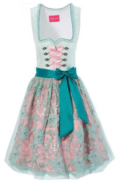 B-Ware / 2. Wahl - Dirndl mini 50cm Chloe mint rosa Krüger Madl