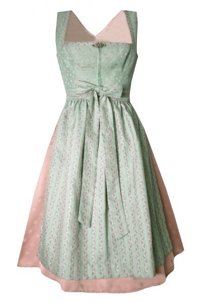 Dirndl midi 60cm Ulperting türkis grün beige rosa Hannah Collection