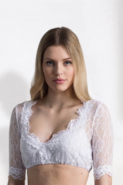 Dirndlbluse Cassandra weiß Spitze Krüger