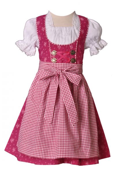 Kinderdirndl Finja pink 3-tlg. Trachtenset