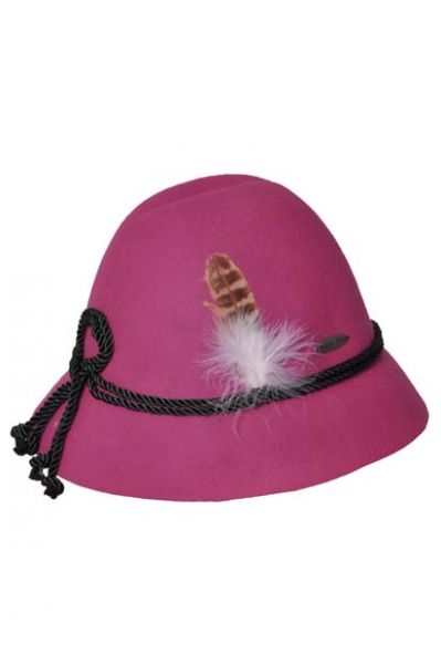Kinder Trachtenhut pink Feder