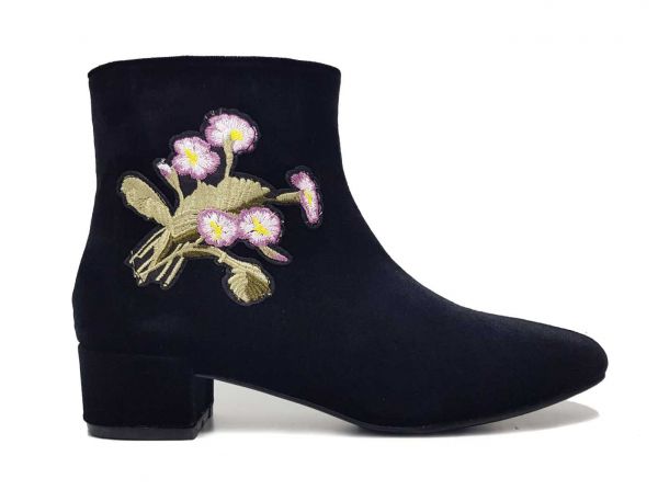 Stiefeletten Ankle Boots Amselfing schwarz Samt