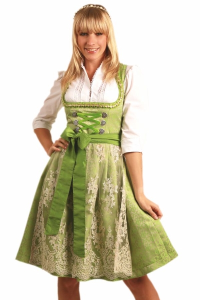 Dirndl midi 60 cm Wildenberg grün hellgrün beige Fuchs