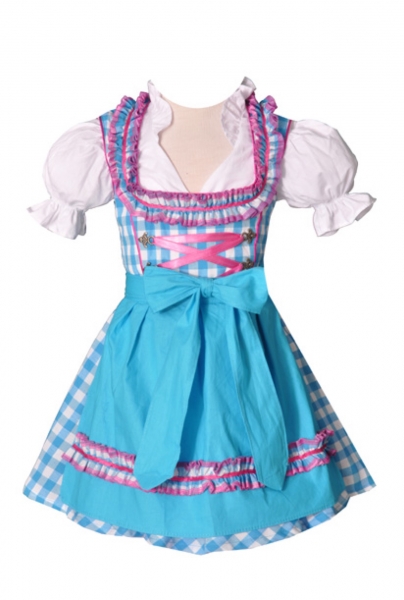 Kinderdirndl Carolin türkis/pink Set 3-tlg. Bayer Madl