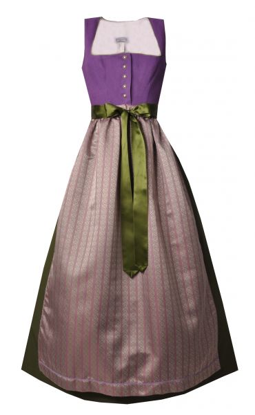 Dirndl lang 91cm Radelsbach lila grün silber Hannah Collection