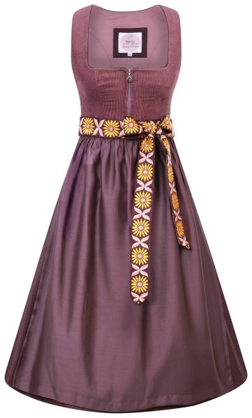 Dirndl midi 70 cm Freudensee malve violett lila Cord Marjo