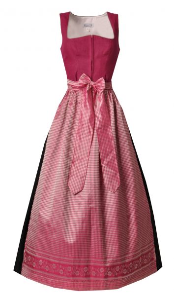 Dirndl Designerdirndl lang 92cm Troitsham magenta schwarz Hannah Collection