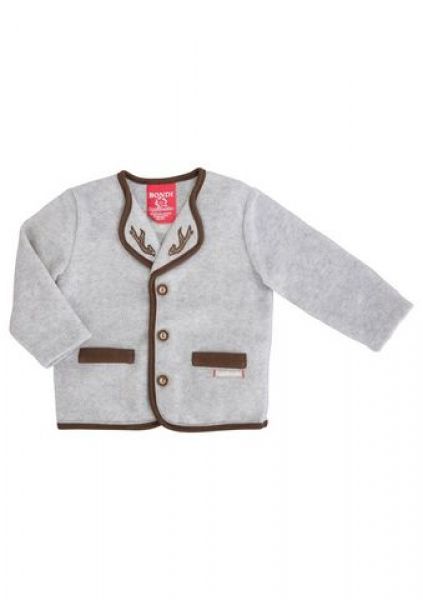 Kinder Trachten Fleecejacke Gipfelkraxler grau braun Bondi